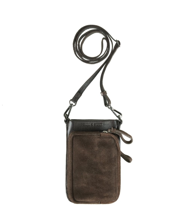 PHONE WALLET SUEDE BROWN